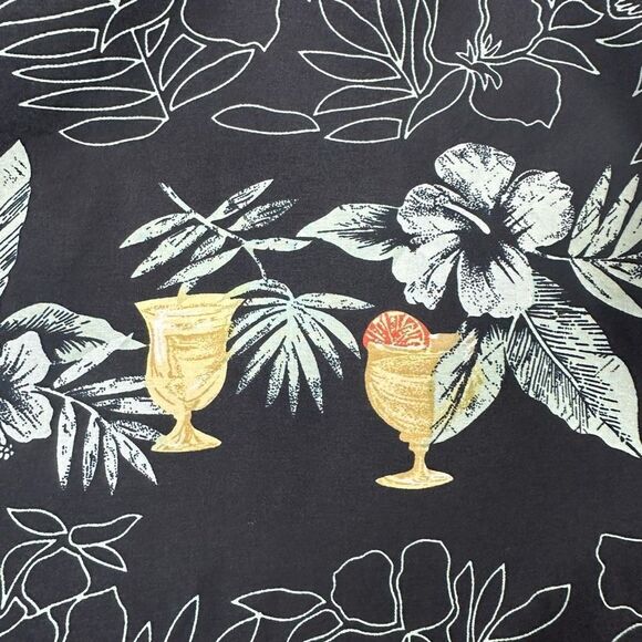 Summa Men's Size M Silk Button Up Hawaiian Aloha Shirt Tropical Cocktail Print‎ - Picture 5 of 10